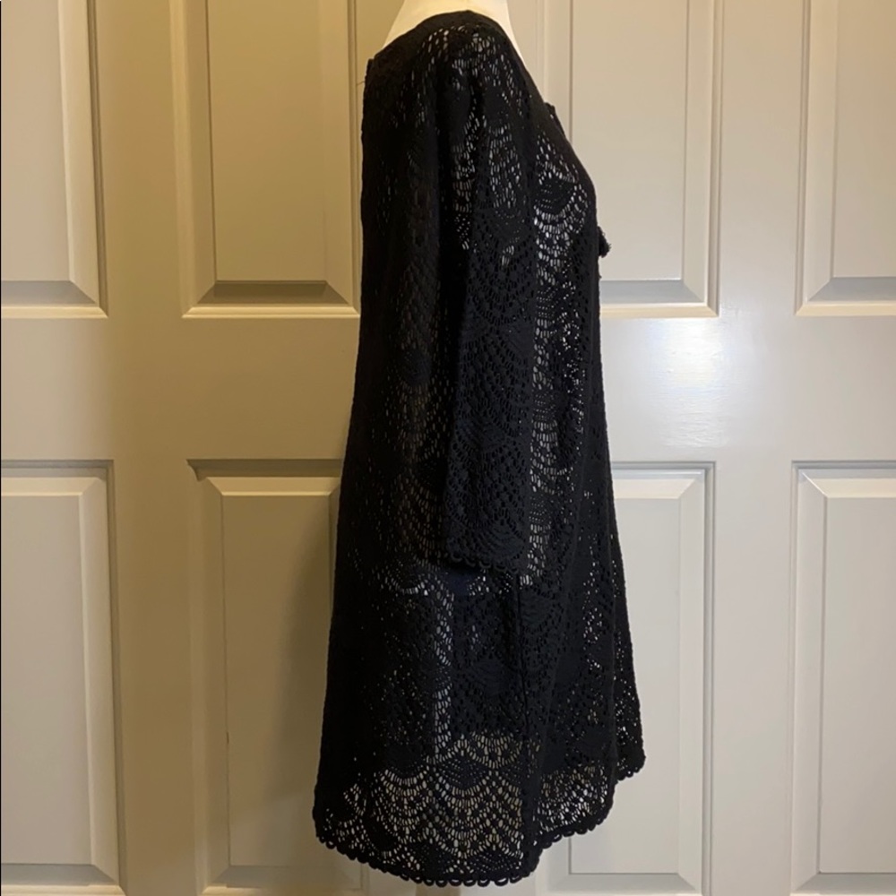 mudpie black crocheted coverup size L - Picture 3 of 9